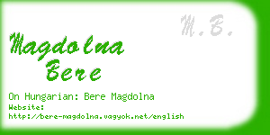 magdolna bere business card